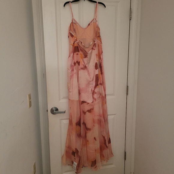 ASOS Abstract Pink Maxi Dress Size 12 - Picture 3 of 6